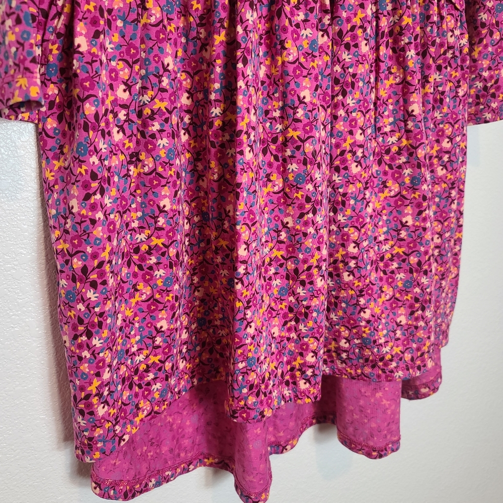 Tea Collection Kids Floral Hi-Low Cotton Pink Dress Size 12 - Picture 8 of 11